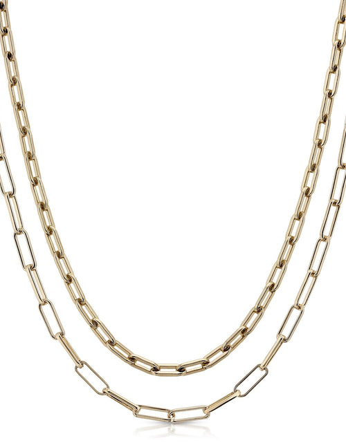 Load image into Gallery viewer, Double Medium &amp; Elongated Link Chain Necklace by eklexic jewelry
