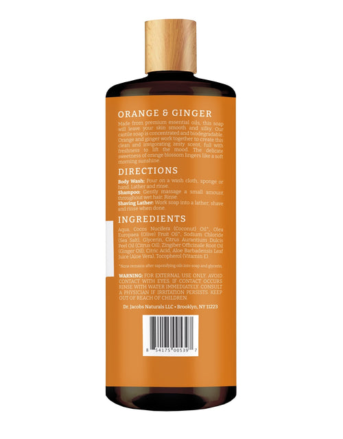 Load image into Gallery viewer, Orange &amp; Ginger Castile Body Wash by Dr. Jacobs Naturals
