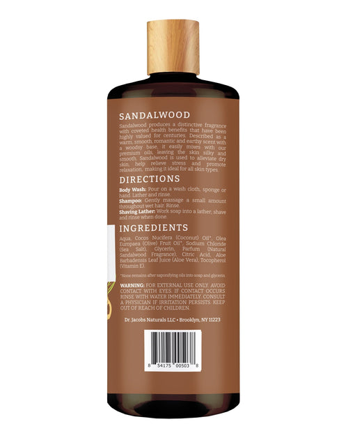 Load image into Gallery viewer, Sandalwood Castile Body Wash by Dr. Jacobs Naturals
