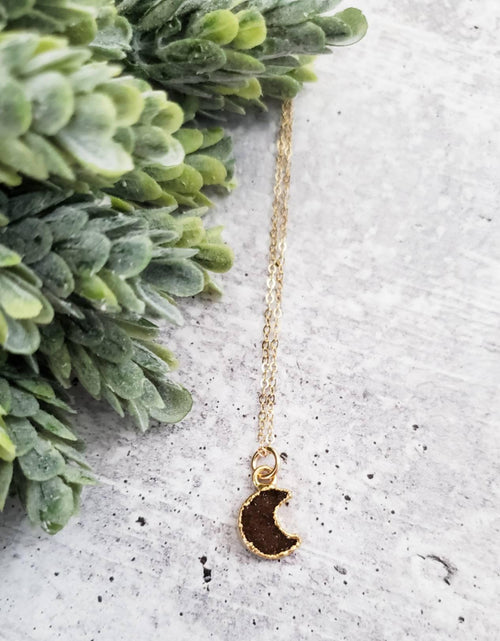 Load image into Gallery viewer, Druzy Moon Layering Necklace by Salt and Sparkle
