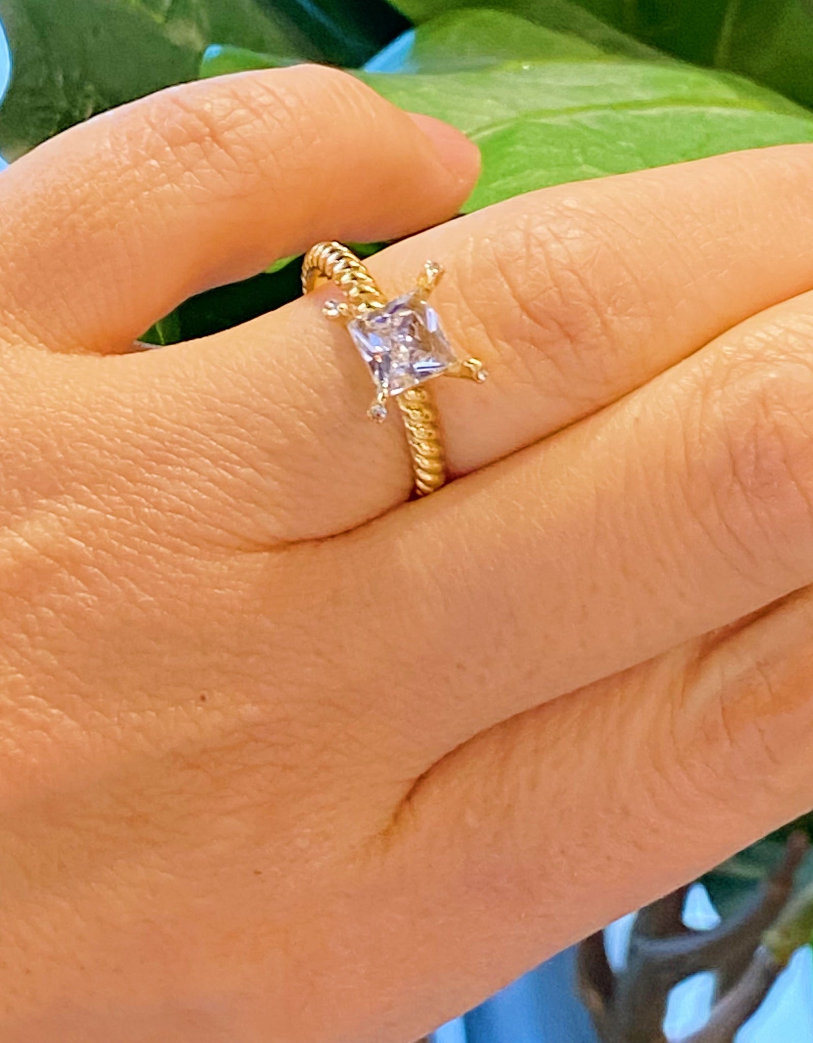 Braided Single Stone Ring by Ellisonyoung.com