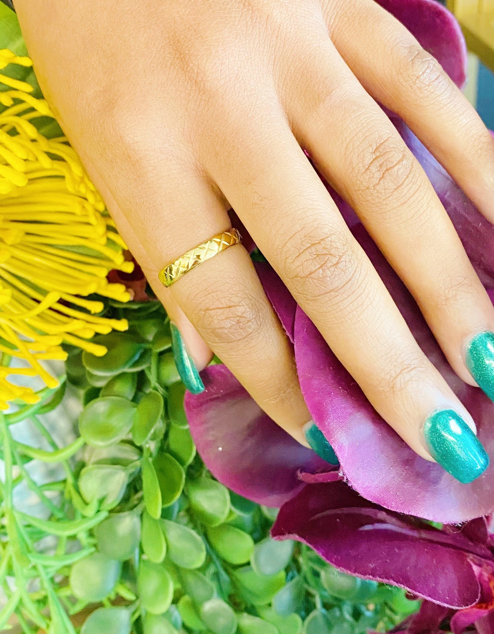Gold Quilted Ring by Ellisonyoung.com