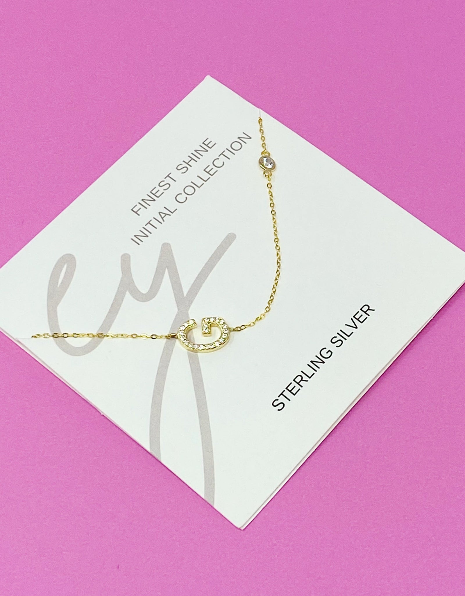Finest Shine Initial Sterling Silver Necklace by Ellisonyoung.com