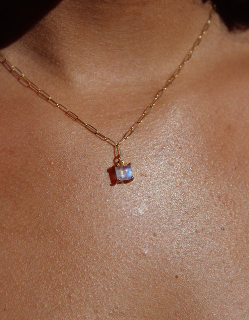 Load image into Gallery viewer, Moonstone Link Chain Necklace by Toasted Jewelry
