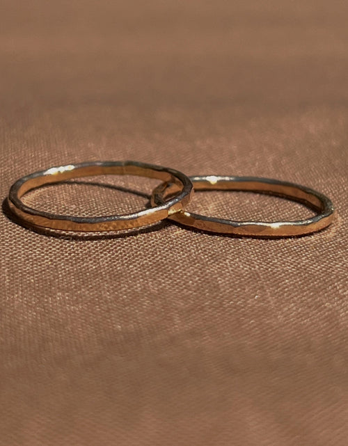 Load image into Gallery viewer, 14k Yellow Gold Hammered Rings by Toasted Jewelry
