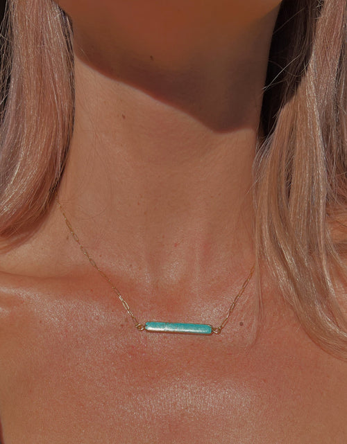 Load image into Gallery viewer, Turquoise Bar Link Chain by Toasted Jewelry
