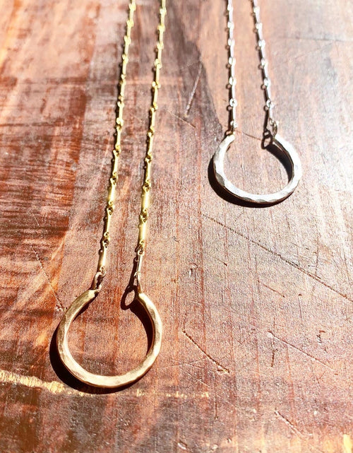 Load image into Gallery viewer, Lucky Horseshoe Large Talisman Necklace by Jennifer Cervelli Jewelry
