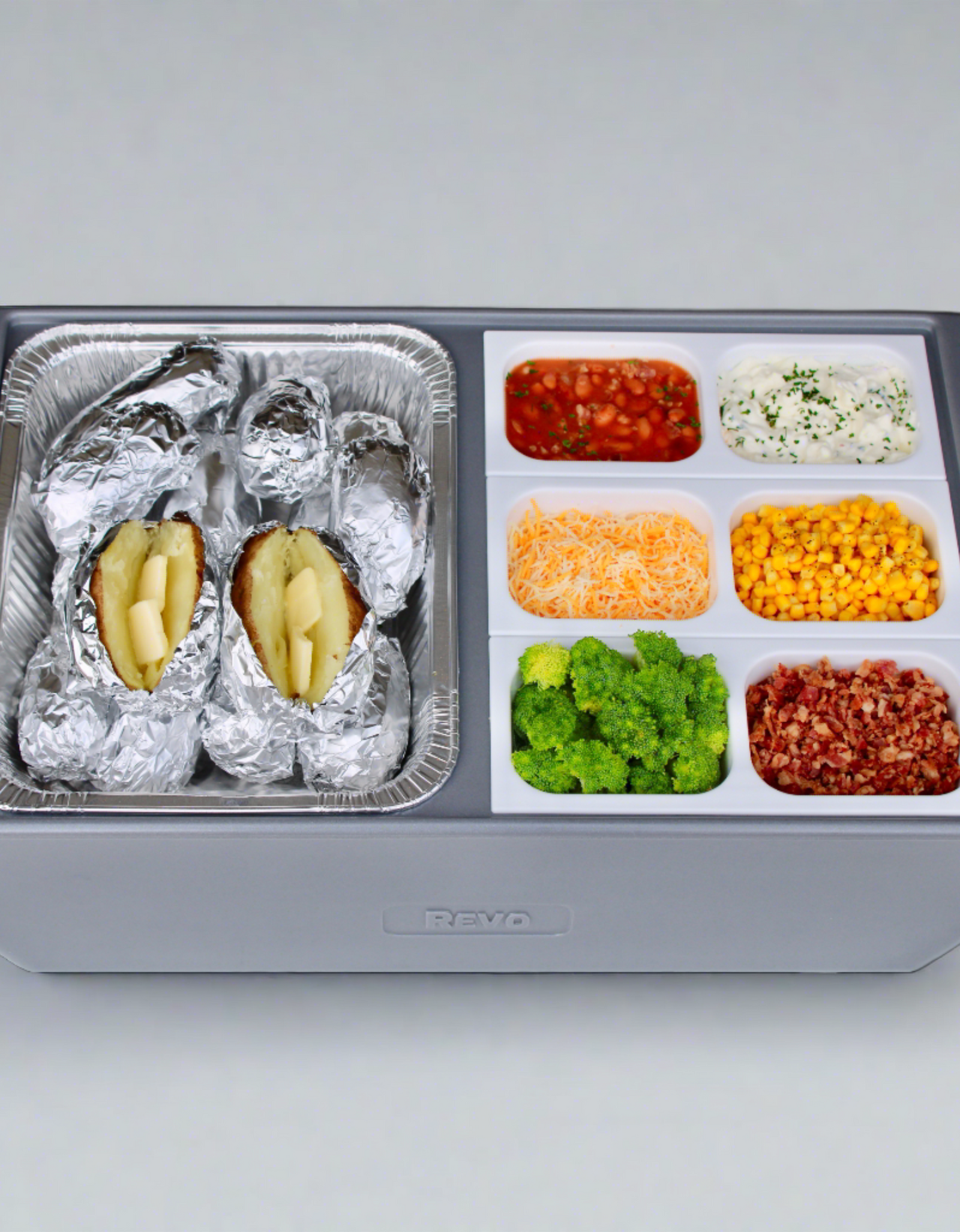 REVO Dubler HEAT | Flameless Chafer and Cooler | Metallic Gray by REVO COOLERS, LLC