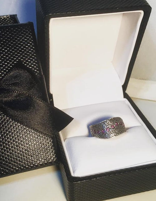 Load image into Gallery viewer, Silver Sandy Ring with Crystals by The Urban Charm

