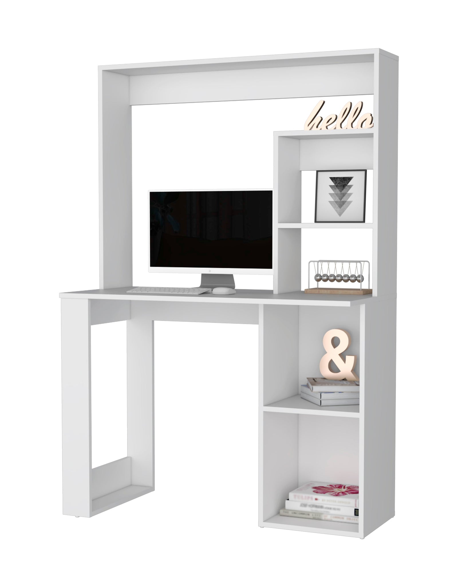 Carroll Computer Desk with Hutch and Shelves by FM FURNITURE