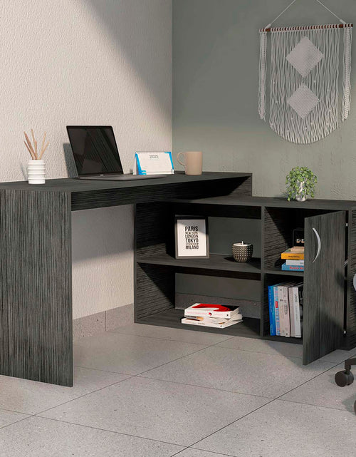 Load image into Gallery viewer, Dallas L-Shaped Home Office Desk, Two Shelves, One Drawer by FM FURNITURE
