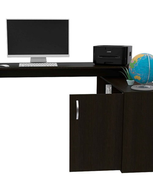 Load image into Gallery viewer, Dallas L-Shaped Home Office Desk, Two Shelves, One Drawer by FM FURNITURE
