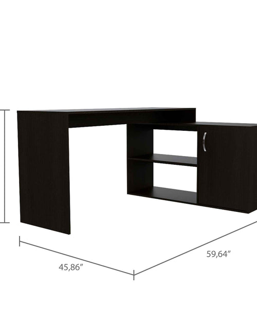 Load image into Gallery viewer, Dallas L-Shaped Home Office Desk, Two Shelves, One Drawer by FM FURNITURE
