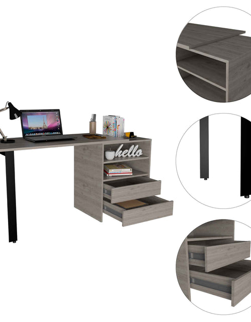 Load image into Gallery viewer, Pragma 120 Writing Desk, Two Drawers, Two Shelves by FM FURNITURE
