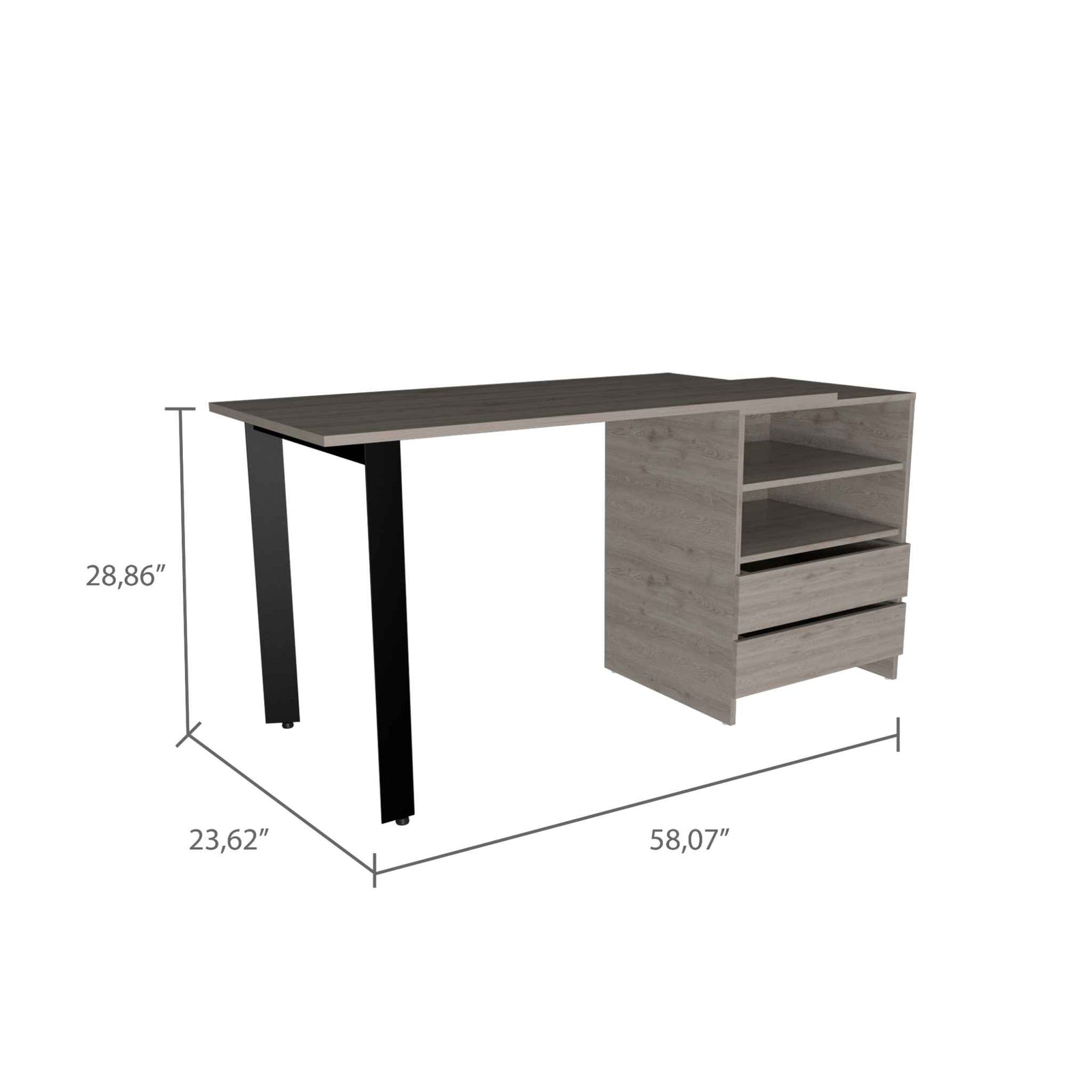 Pragma 120 Writing Desk, Two Drawers, Two Shelves by FM FURNITURE
