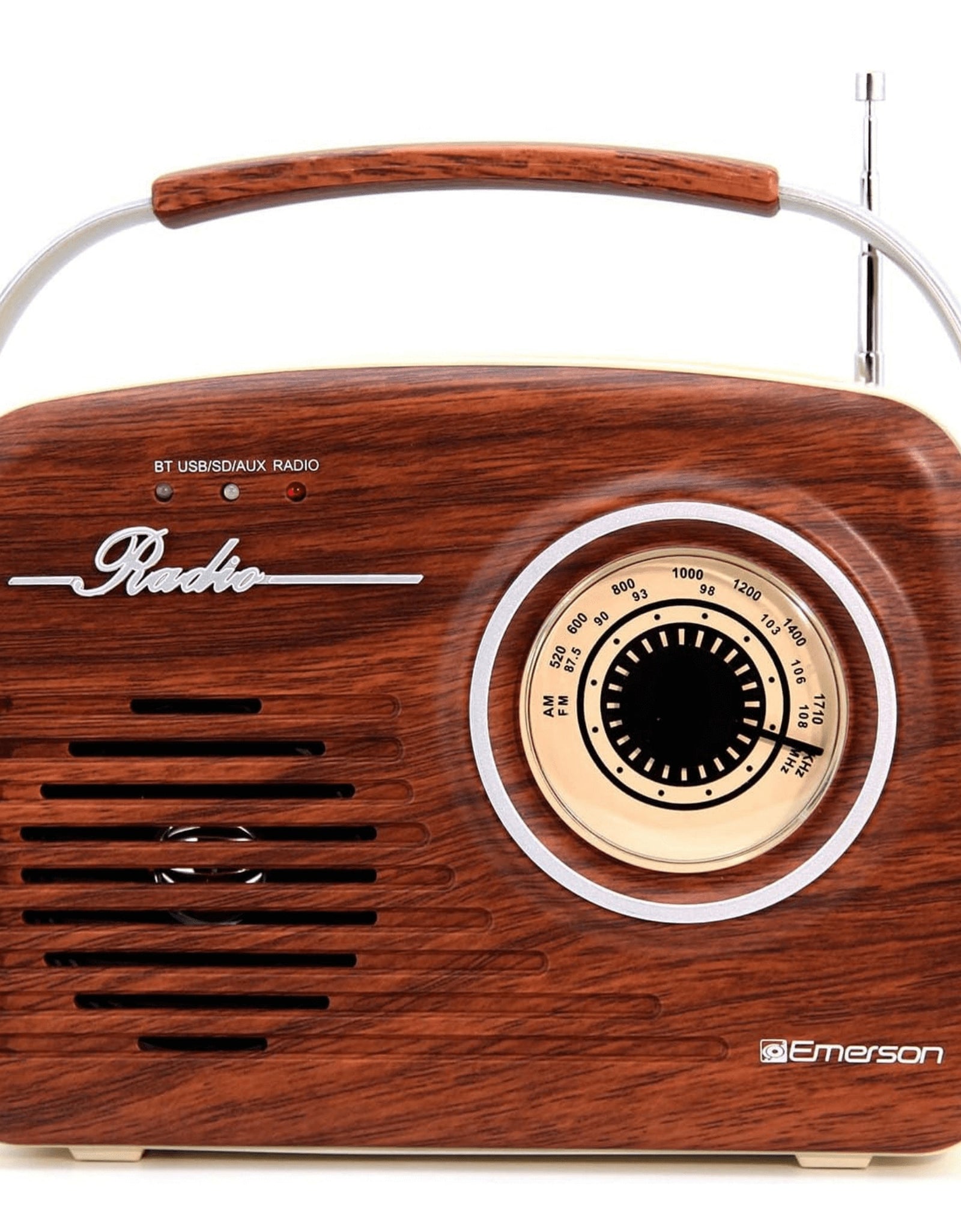Portable Retro Radio with Built-In Rechargeable Battery