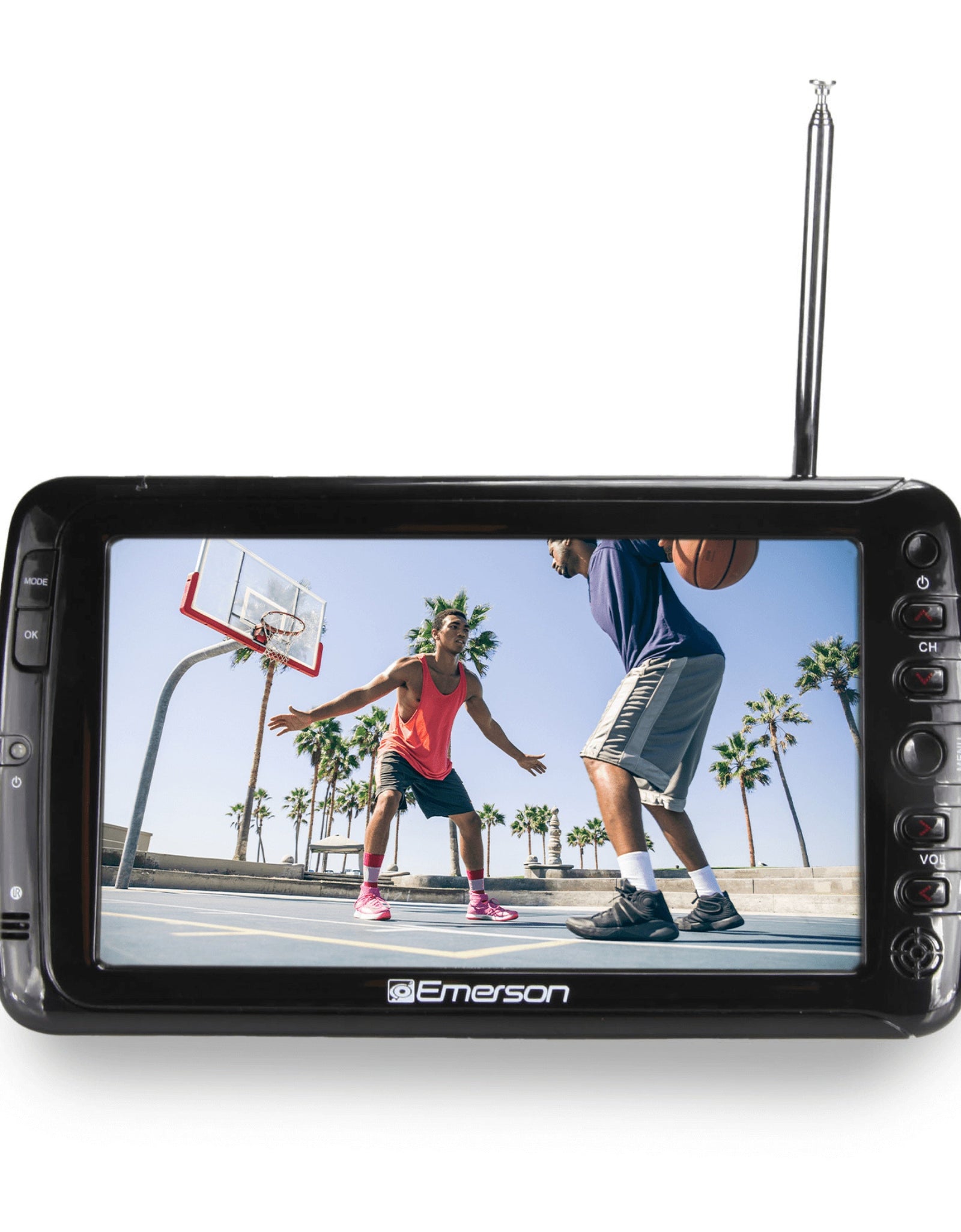Portable 7" TV and Digital Multimedia Player with Built-In Battery and DC Car Cord