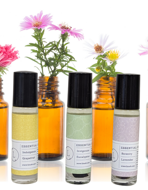 Load image into Gallery viewer, Set of Essential Oils Roll-On with Crystals by Lizush
