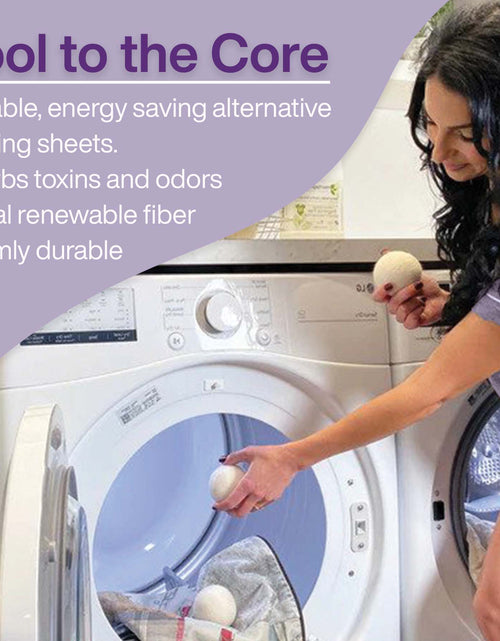 Load image into Gallery viewer, Wool Dryer Balls Bundle - Reusable Laundry Balls Made from Pure New Zealand Wool - Includes Lavender &amp; Peppermint Oils by Pursonic
