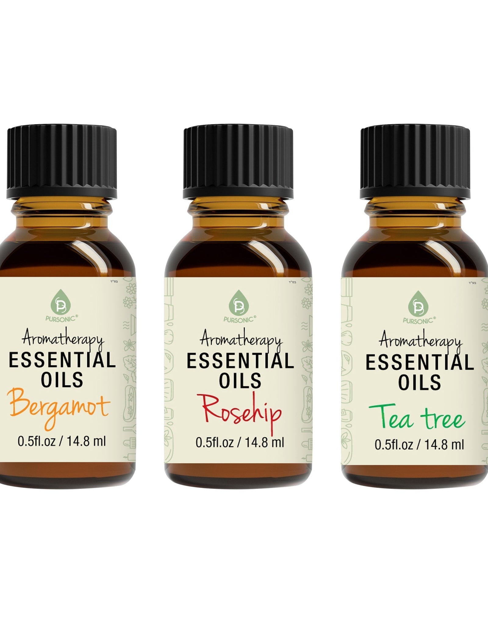 Aromatherapy Essential Oils (Bergamot, Rosehip, Tea Tree) by Pursonic
