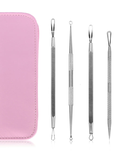 Load image into Gallery viewer, 5 Pcs Blackhead Remover Kit Pimple Comedone Extractor Tool Set Stainless Steel Facial Acne Blemish Whitehead Popping Zit Removing for Nose Face Skin
