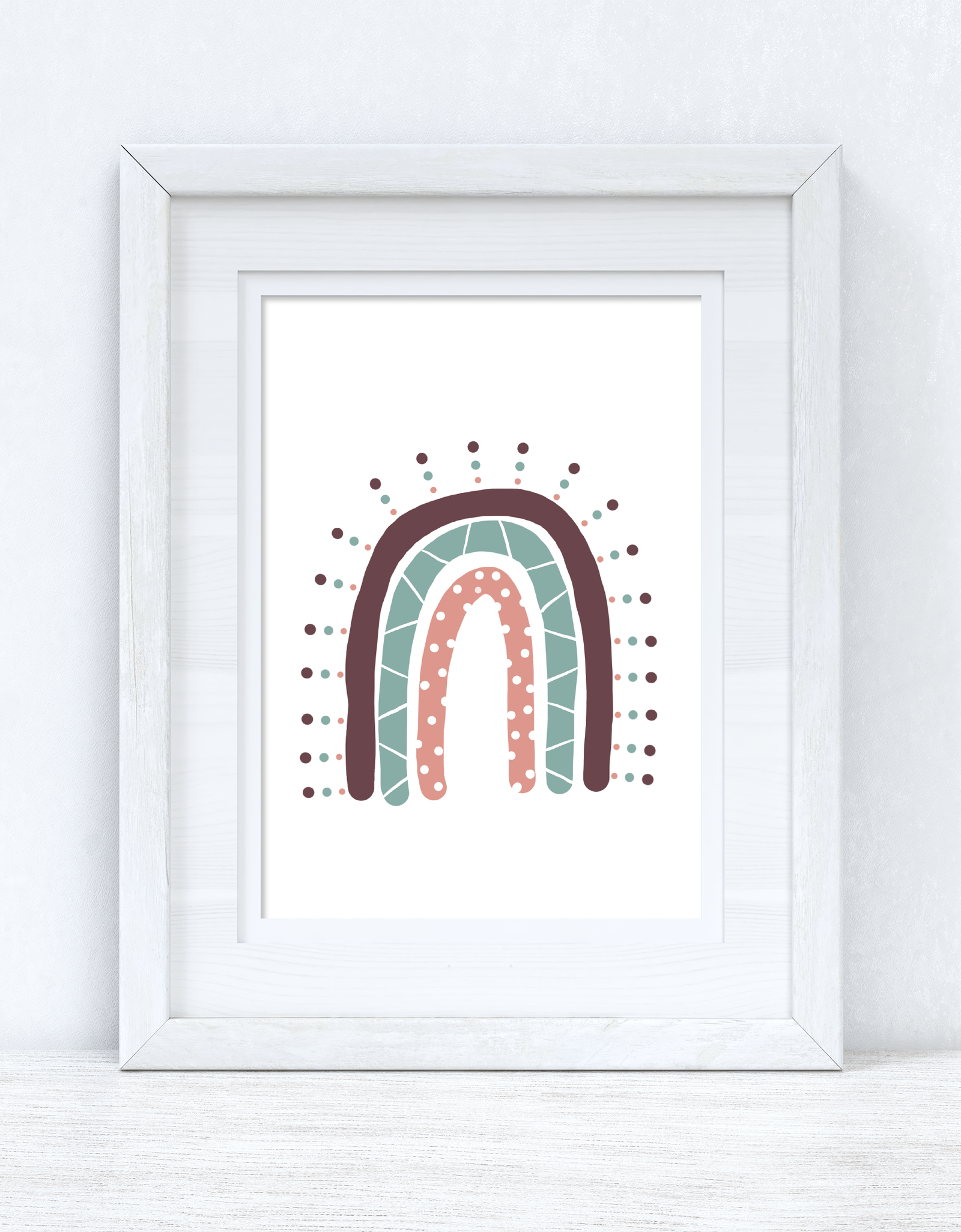 Earthy Dotted Rainbow Boho Children's Room Wall Bedroom Decor Print by WinsterCreations™ Official Store