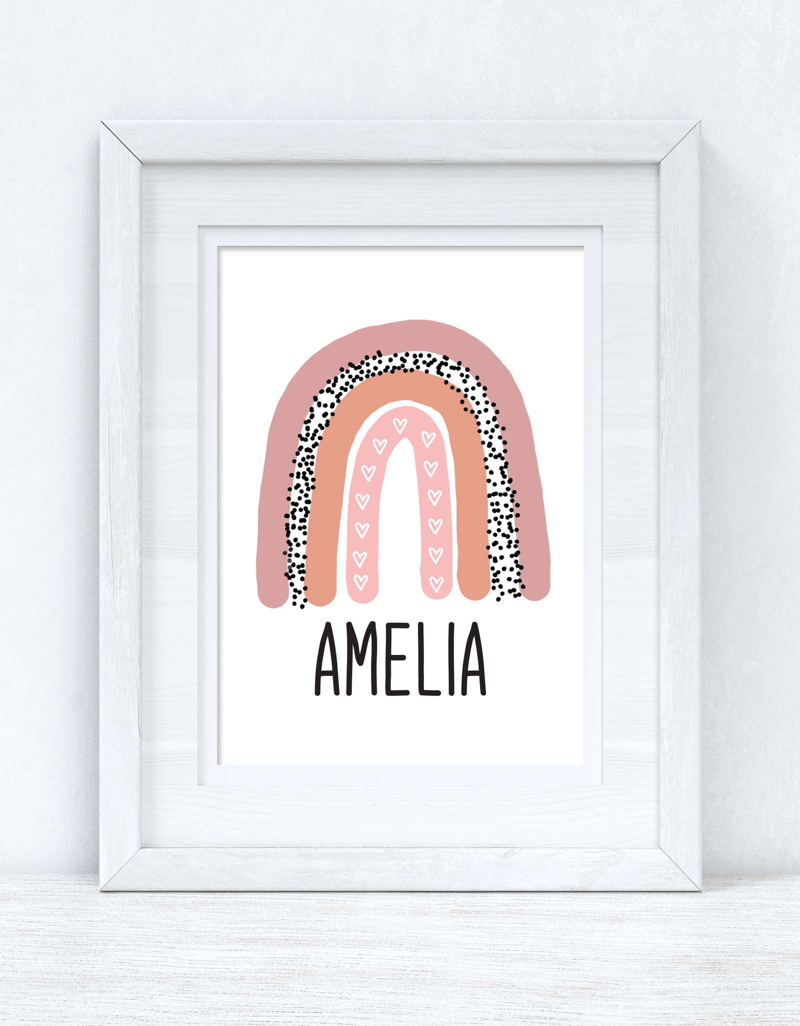 Earthy Pinks Rainbow Name Boho Children's Room Wall Bedroom Decor Print by WinsterCreations™ Official Store