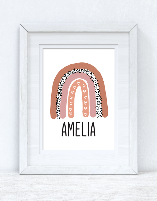 Load image into Gallery viewer, Earthy Rainbow Name Boho Children's Room Wall Bedroom Decor Print by WinsterCreations™ Official Store
