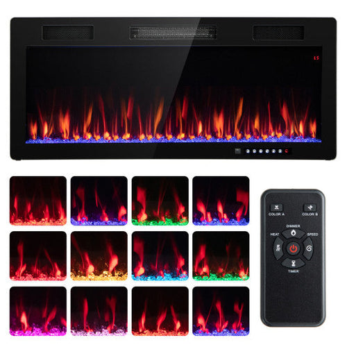Load image into Gallery viewer, Electric Fireplace 40/50/60 Inches Recessed and Wall Mounted for 2' x 6' Stud-40 Inches

