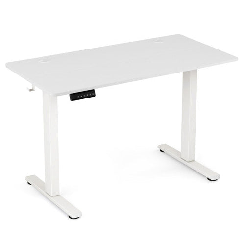 Load image into Gallery viewer, Electric Standing Desk with 3 Memory Height Settings and 2 Hanging Hooks &amp; Cable Management-White
