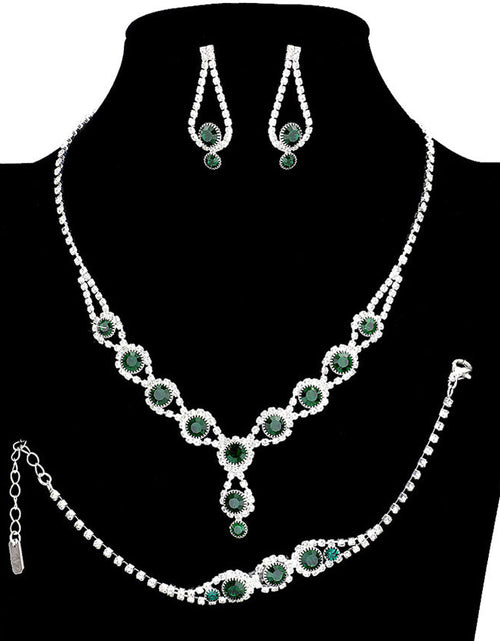 Load image into Gallery viewer, 3PCS Rhinestone Bubble Necklace Jewelry Set by Madeline Love
