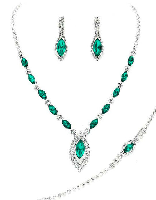 Load image into Gallery viewer, Marquise Rhinestone Necklace Jewelry Set by Madeline Love
