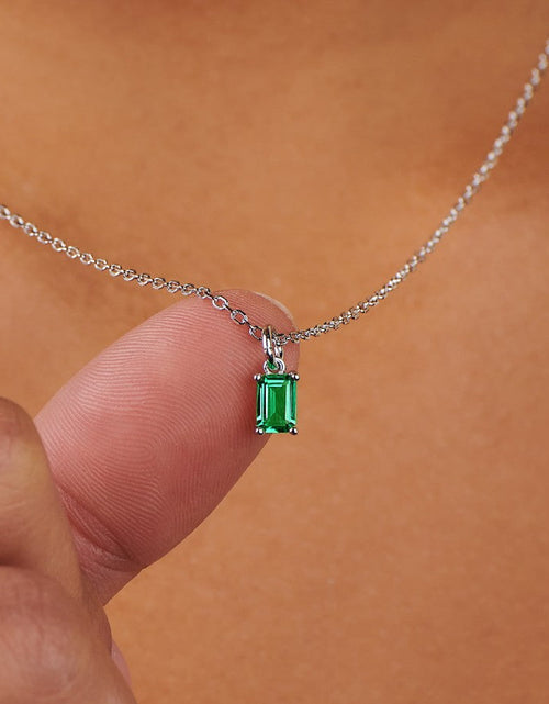 Load image into Gallery viewer, Birthstone Silver Necklace - May by Little Sky Stone
