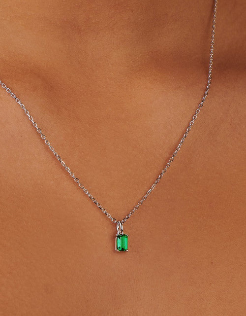 Load image into Gallery viewer, Birthstone Silver Necklace - May by Little Sky Stone
