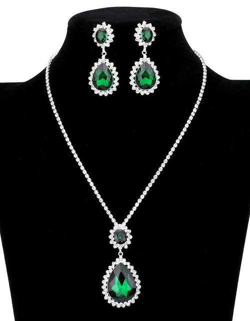 Load image into Gallery viewer, Teardrop Accented Rhinestone Necklace by Madeline Love
