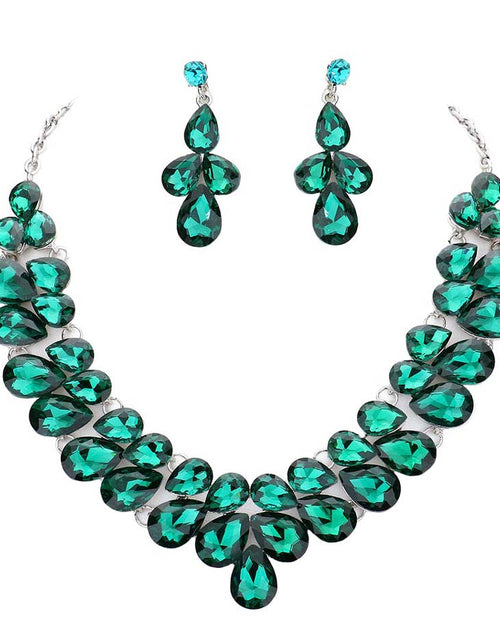 Load image into Gallery viewer, Teardrop Stone Cluster Evening Necklace by Madeline Love
