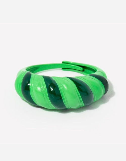 Load image into Gallery viewer, Emerald Green Croissant Ring by Little Sky Stone

