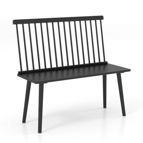 Load image into Gallery viewer, Entryway Bench for 2 with Spindle Back for Kitchen Dining Room Hallway-Black
