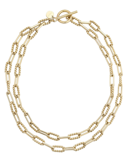 Load image into Gallery viewer, Enzo Double Layer Necklace by eklexic jewelry
