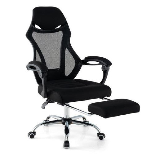 Load image into Gallery viewer, Ergonomic Mesh Office Chair with Footrest and Tilting Backrest-Black
