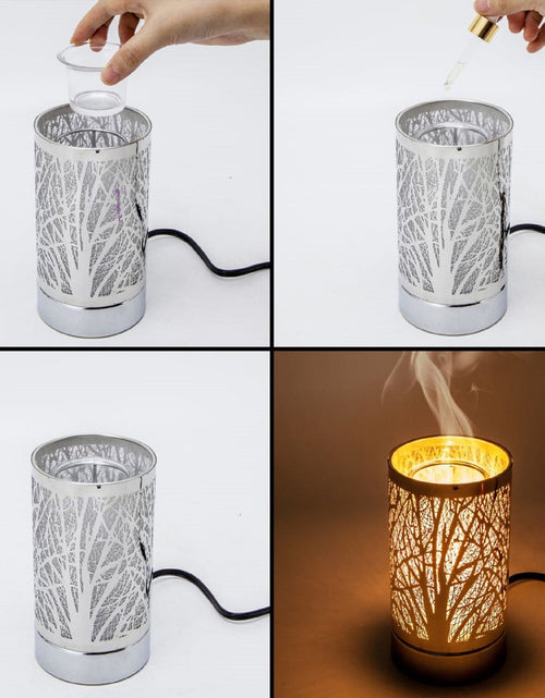 Load image into Gallery viewer, 7" touch lamp-Fragrance Wax Melts Warmer -Electric Candle Essential Oil Burner-Metal Forest Table Decor by Peterson Housewares &amp; Artwares
