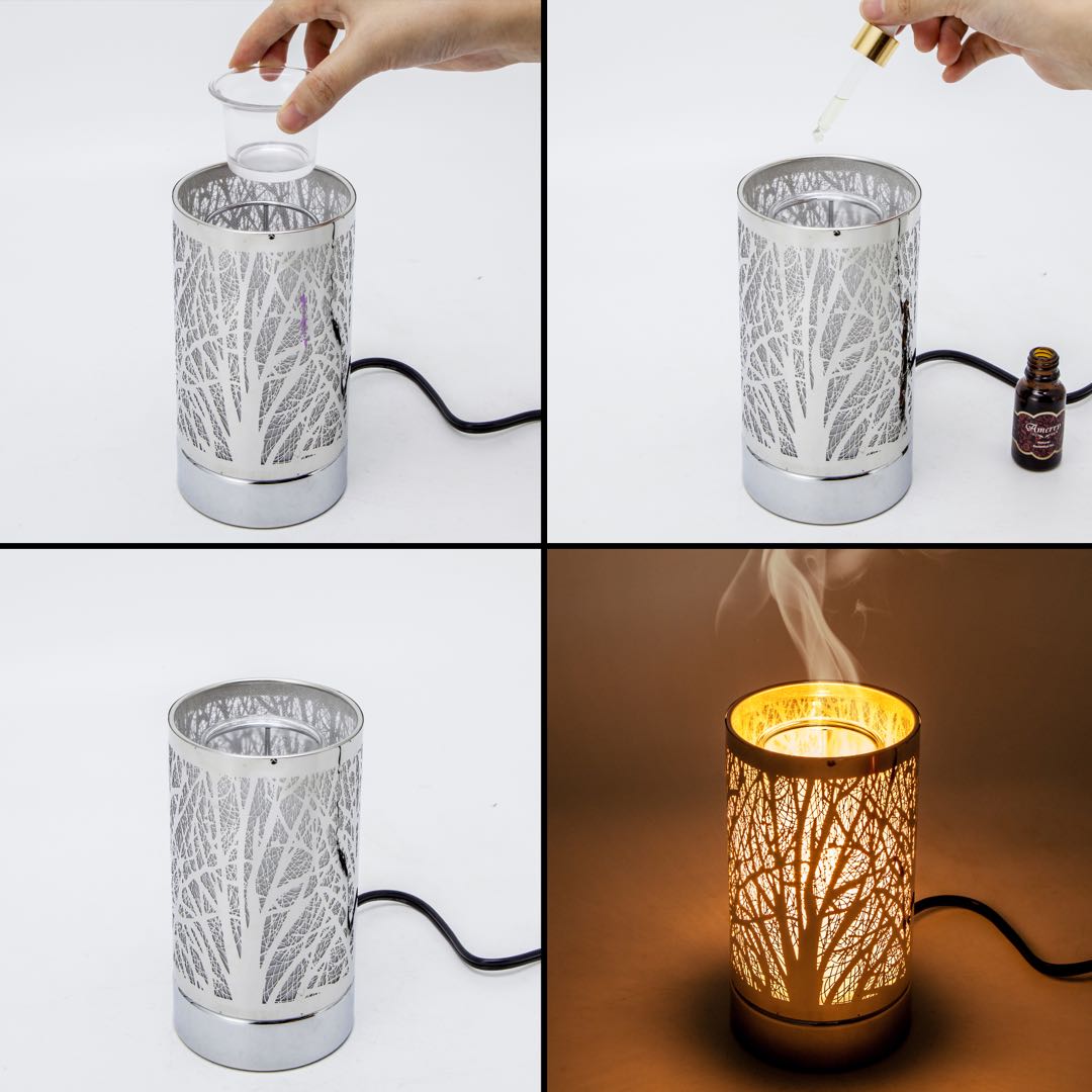 7" touch lamp-Fragrance Wax Melts Warmer -Electric Candle Essential Oil Burner-Metal Hummingbird Table Decor by Peterson Housewares & Artwares
