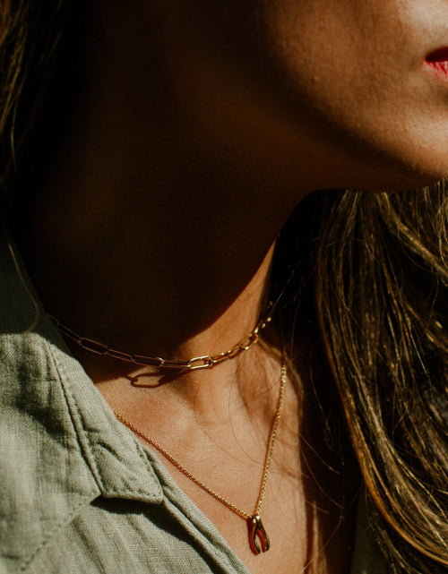 Load image into Gallery viewer, Paperclip Classic Gold Necklace Chain by ETHICGOODS
