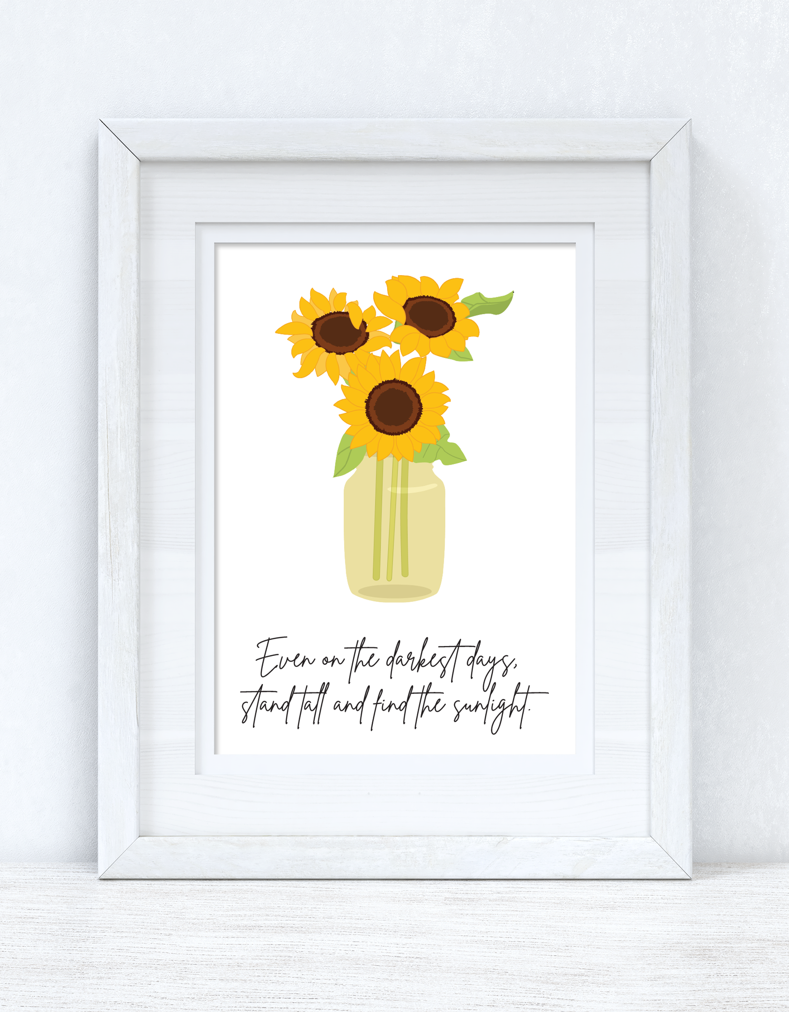 Even On The Darkest Days Sunflower Spring Seasonal Wall Home Decor Print by WinsterCreations™ Official Store