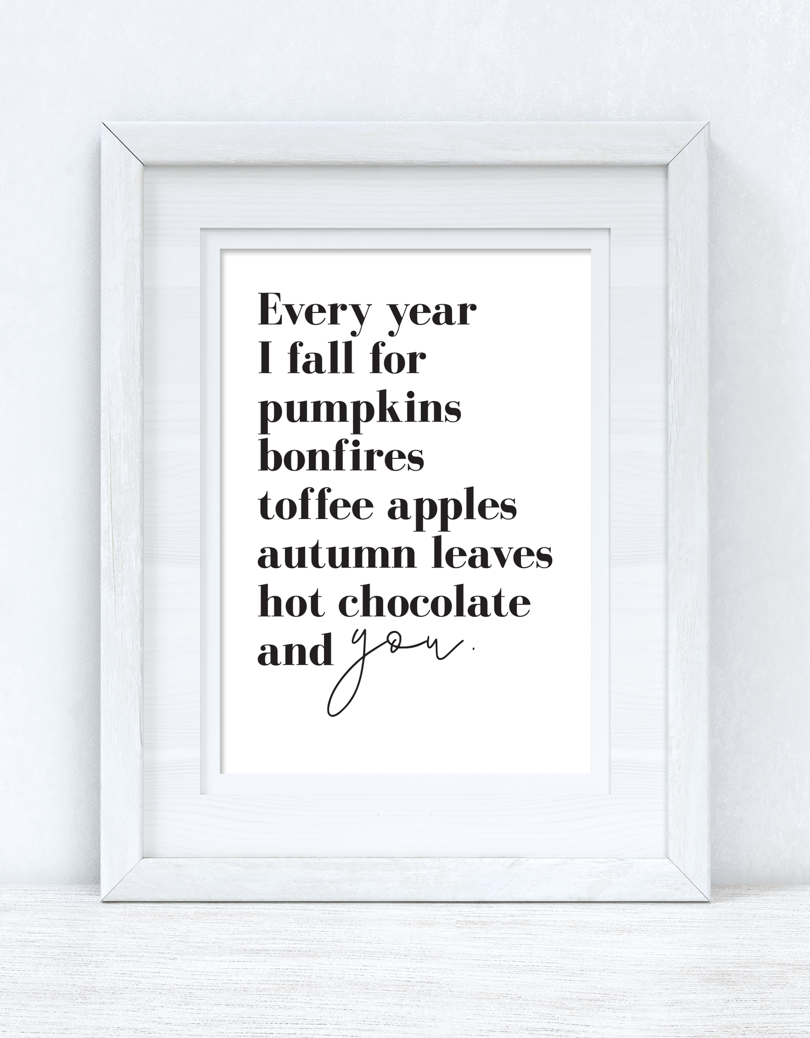 Every Year I Fall For Autumn Seasonal Wall Home Decor Print by WinsterCreations™ Official Store