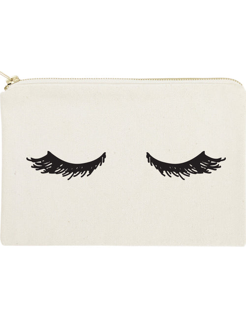 Load image into Gallery viewer, Closed Eyelashes Cotton Canvas Cosmetic Bag by The Cotton &amp; Canvas Co.
