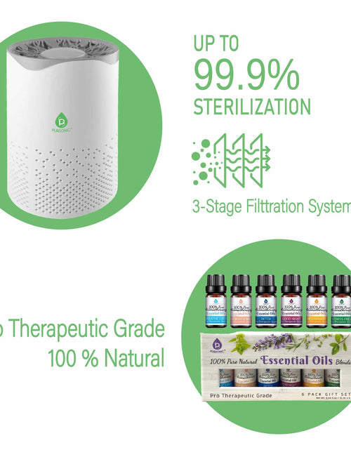 Load image into Gallery viewer, Pursonic Air Purifier with 6-Pack Premium Essential Oils Collection by Pursonic
