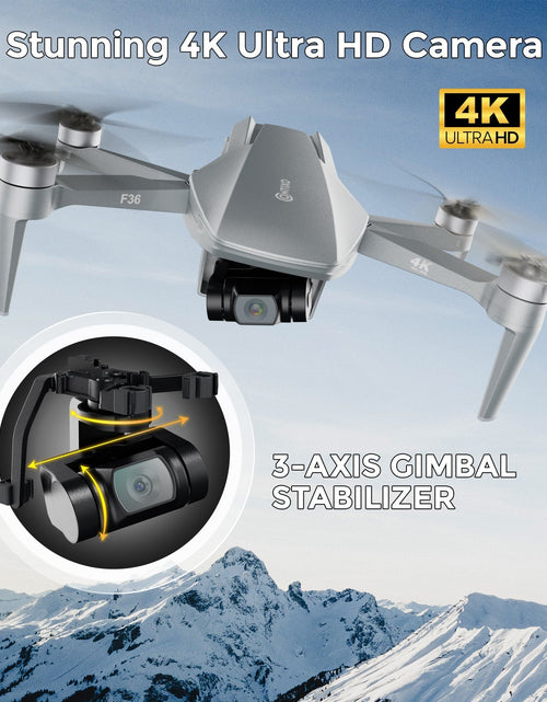 Load image into Gallery viewer, Contixo F36 Silver Horizon Remote Control FPV Foldable Drone with 4K HD Camera, 64GB MicroSD Card, &amp; Carrying Case by Contixo
