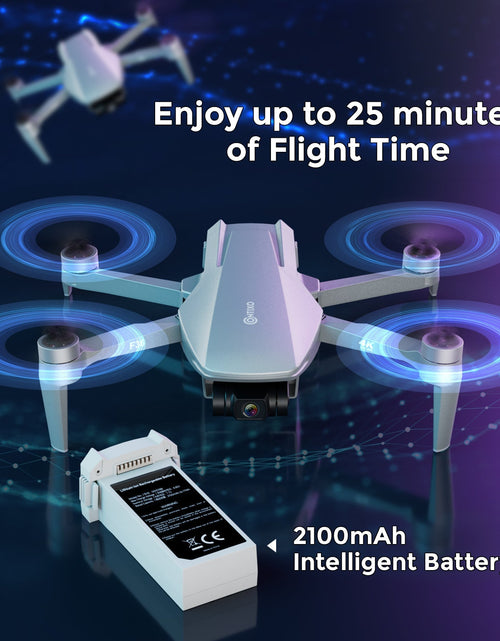 Load image into Gallery viewer, Contixo F36 Silver Horizon Remote Control FPV Foldable Drone with 4K HD Camera, 64GB MicroSD Card, &amp; Carrying Case by Contixo
