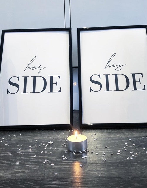 Load image into Gallery viewer, His &amp; Hers Side 2 Couple Black Set Of 2 Bedroom Prints by WinsterCreations™ Official Store

